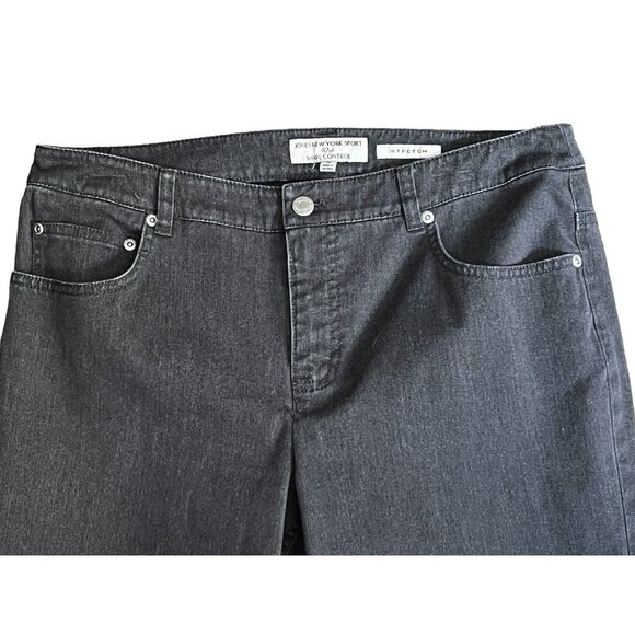 Jones New York Sport Jeans with Shape Control Sz 10 Womens Grey Straight Leg - Picture 3 of 7
